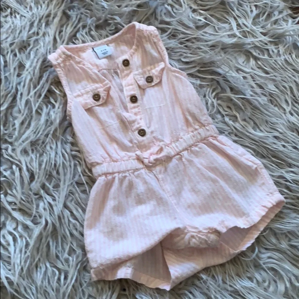 0-3M Pink Searsucker Romper